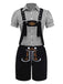 2PCS Costume Oktoberfest con camicetta e pantaloncini anni '60