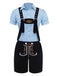 2PCS Costume Oktoberfest con camicetta e pantaloncini anni '60