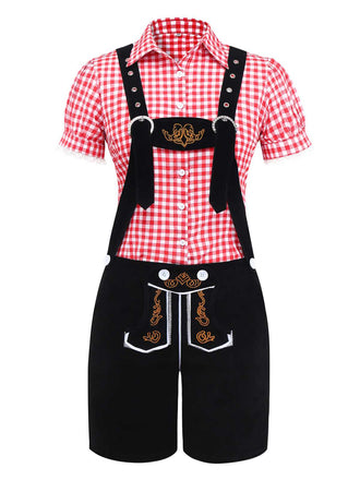 2PCS Costume Oktoberfest con camicetta e pantaloncini anni '60