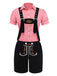 2PCS Costume Oktoberfest con camicetta e pantaloncini anni '60