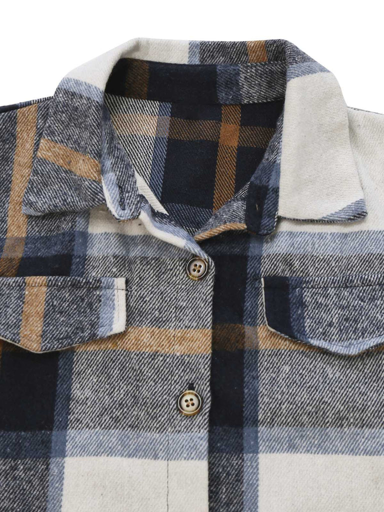 Abito camicia a quadri con cintura multicolore anni '60