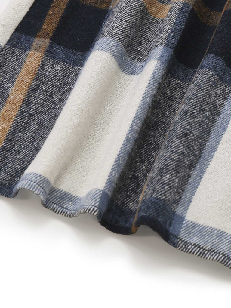 Abito camicia a quadri con cintura multicolore anni '60