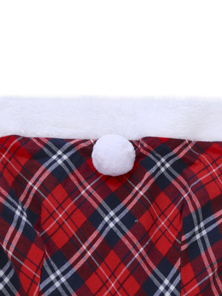 Completo abito patchwork senza spalline a quadri rosso anni '60