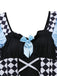 Abito grembiule Alice con maniche a sbuffo blu anni '60