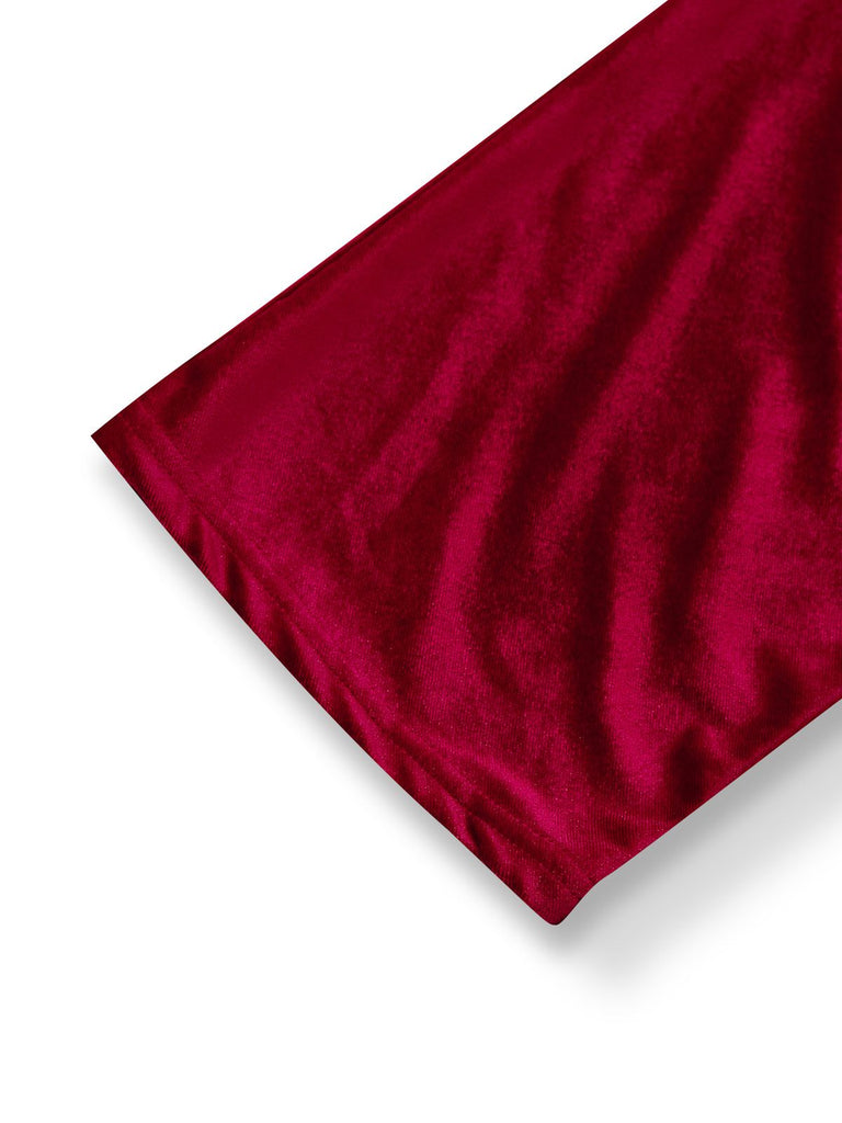 Abito in velluto a mezza manica tinta unita anni '60