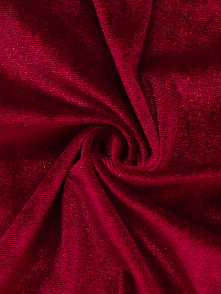 Abito in velluto a mezza manica tinta unita anni '60