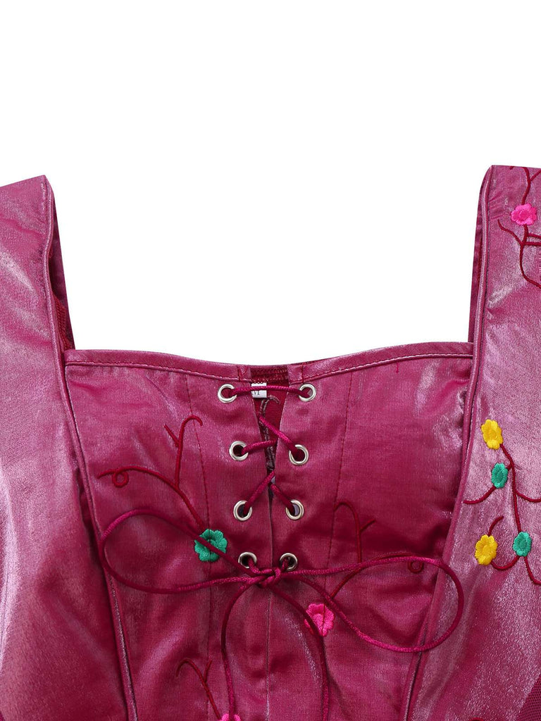2PCS Top e gonna Hocus Pocus viola in pizzo floreale anni '30