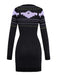 Abito in maglia con pois e fantasma Halloween nero anni '60
