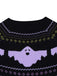 Abito in maglia con pois e fantasma Halloween nero anni '60