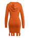 Abito in maglia zucca con cappuccio Halloween arancione anni '70