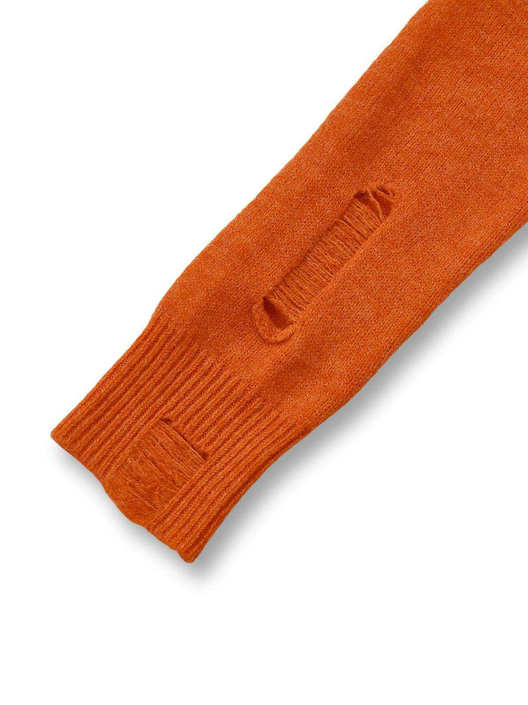 Abito in maglia zucca con cappuccio Halloween arancione anni '70