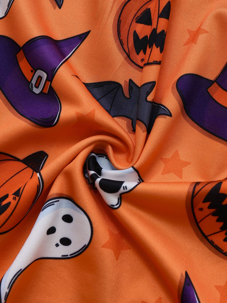 Pigiama in pizzo patchwork con stampa Halloween anni '60