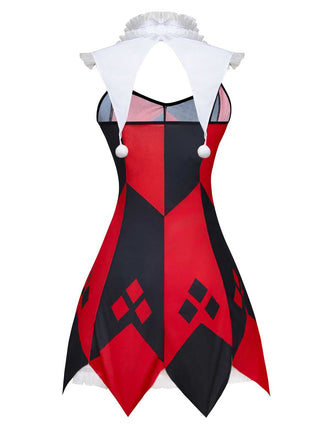 Costume da clown con colletto arricciato Halloween anni '70