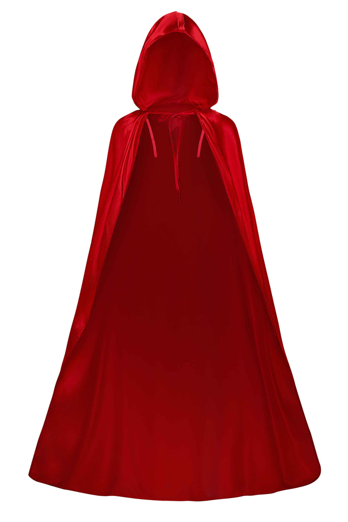 2PCS Mantello da cappuccio con abito corsetto rosso anni '70