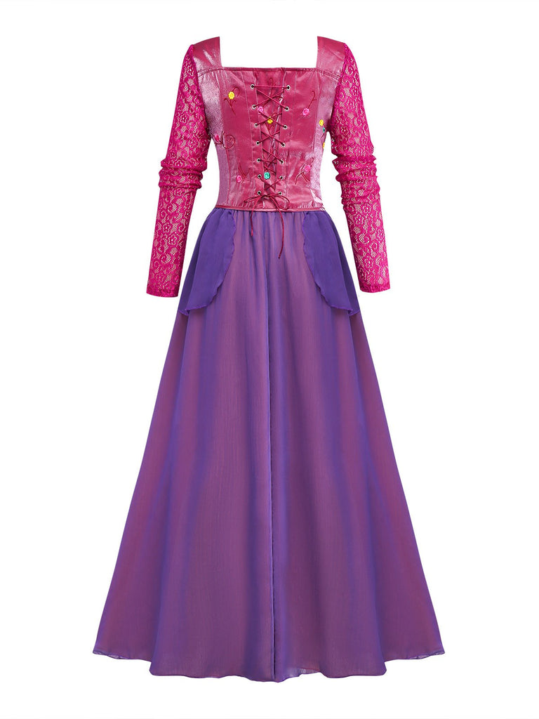 2PCS Top e gonna Hocus Pocus viola in pizzo floreale anni '30