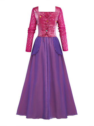 2PCS Top e gonna Hocus Pocus viola in pizzo floreale anni '30