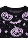 Maglione lavorato a maglia con pipistrello e zucca nero anni '70