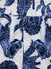 2PCS Top corta e pantaloni boho blu anni '70