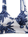 2PCS Top corta e pantaloni boho blu anni '70