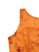 Abito aderente in cotone stampato senza maniche arancione anni '30