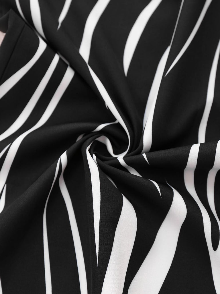 Tuta lunga con stampa irregolare in bianco e nero anni '30