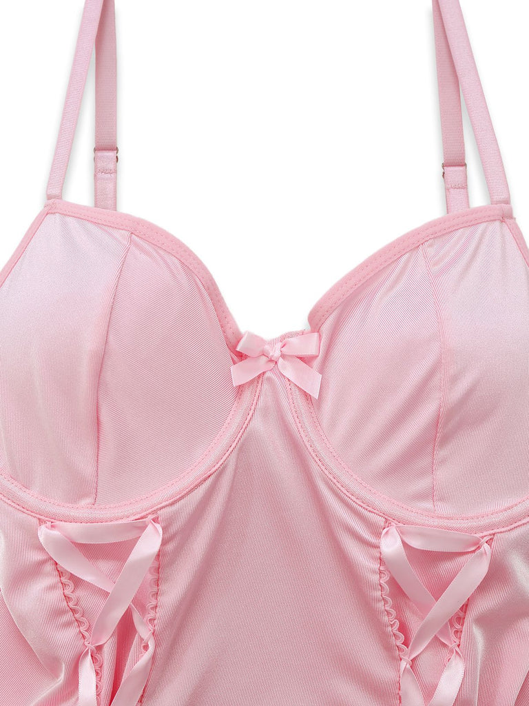 Completo body con corsetto e pizzo anni '60