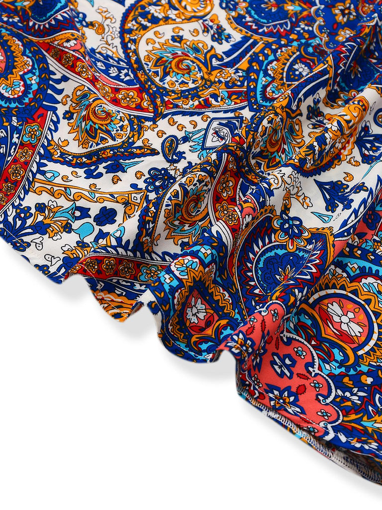 Abito lungo in stile boho con spalline sottili anni '70