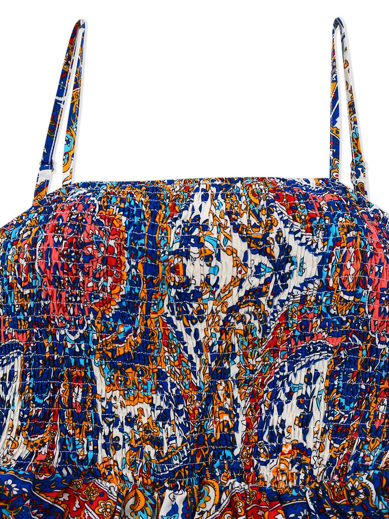 Abito lungo in stile boho con spalline sottili anni '70