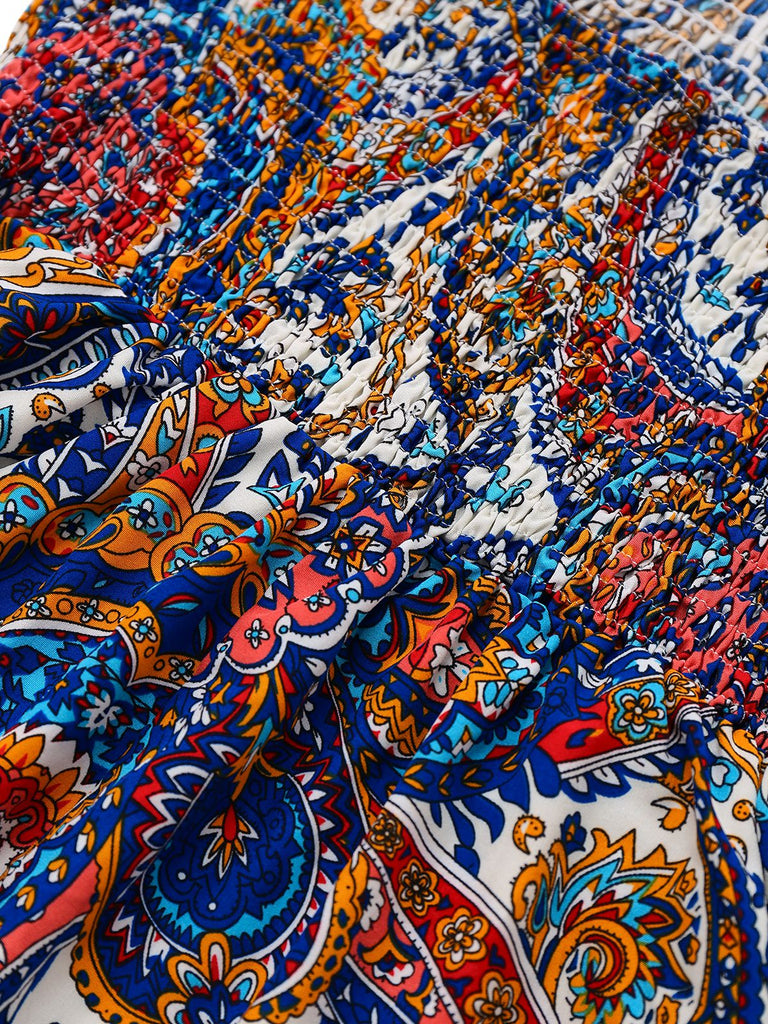 Abito lungo in stile boho con spalline sottili anni '70