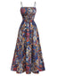 Abito lungo in stile boho con spalline sottili anni '70