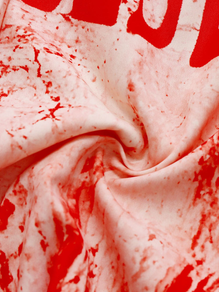 Abito con stampa sangue horror Halloween rosso anni '50
