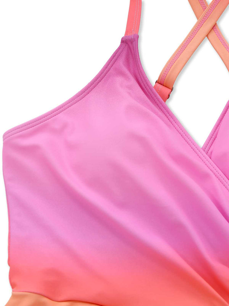 Costumi intero con stampa sfumata e spalline sottili anni '30