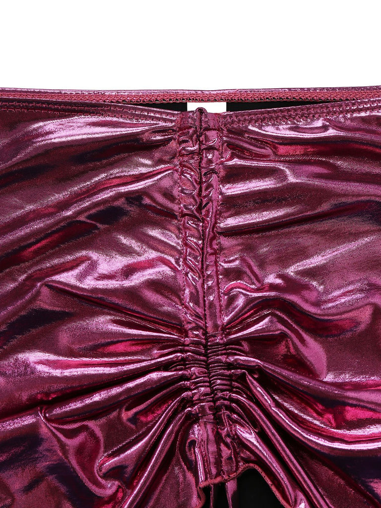 Bikini metallizzato con scollo all'americana anni '70