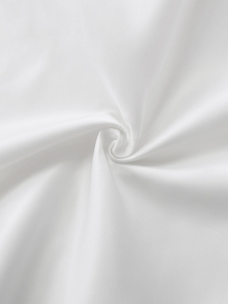 Abito senza maniche con scollo a V e bottoni bianco anni '50