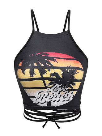 Top corto punk con lacci e schiena scoperta anni '50