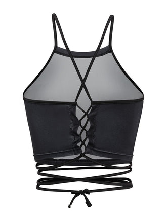 Top corto punk con lacci e schiena scoperta anni '50