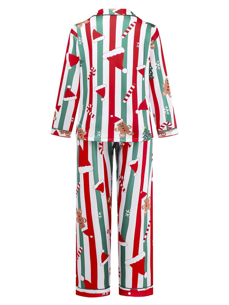 Pigiama con bastoncini di zucchero e pan di zenzero anni '50