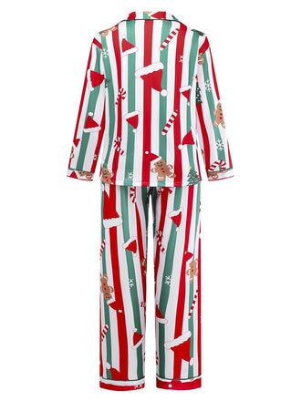 Pigiama con bastoncini di zucchero e pan di zenzero anni '50