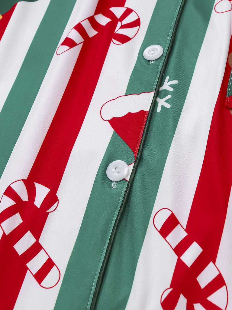 Pigiama con bastoncini di zucchero e pan di zenzero anni '50