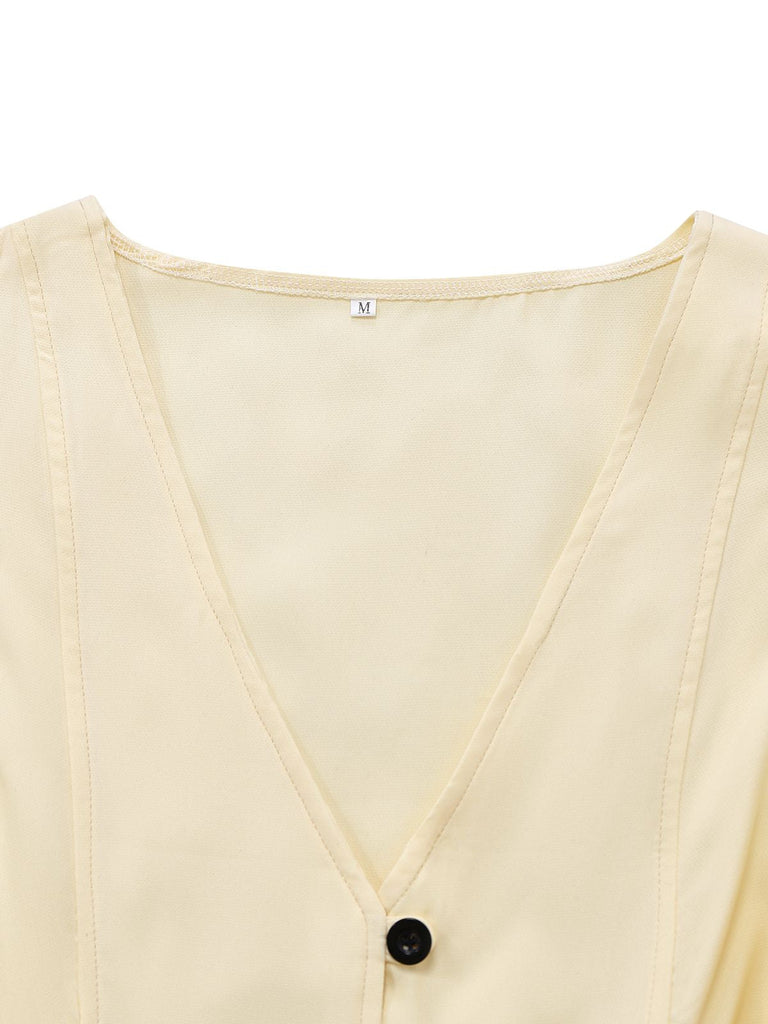 Gilet con scollo a V e cintura annodata in vita anni '70