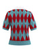 Maglione a griglia con motivo a rombi e colletto a revers anni '30