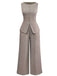 2PCS Top senza maniche e pantaloni a gamba larga anni '40