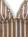 [Pre-Vendita] Set Tankini in Crochet a Righe con Ornamenti Conchiglie e Stella di Mare 3D Kaki Anni '50 4