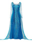 Mantello e abito Elsa con paillettes blu anni '70