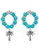 Orecchini Vintage con Perline e Palma Blu Lago