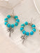 Orecchini Vintage con Perline e Palma Blu Lago 3