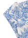 Abito Arricciato Scollo a V Stampa Porcellana Azzurro Anni '50