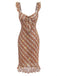 [Pre-Vendita] Abito Light Brown con Volant a Quadri Lemon Pencil Anni '60 2