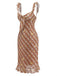[Pre-Vendita] Abito Light Brown con Volant a Quadri Lemon Pencil Anni '60 3