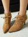 Light-Brown-Vintage-Faux-Suede-Pointed-Toe-High-Heels-Model-Front